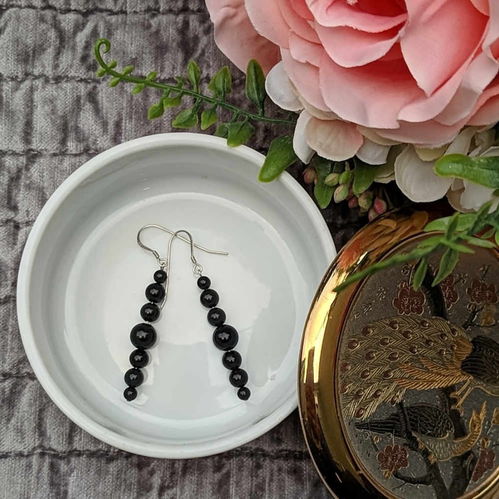 Sterling Silver Onyx Earrings